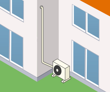 室内機/室外機異階設置イメージ